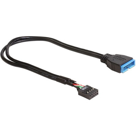 Delock USB-A Pinheader 9pin -> USB-A 3.0 pinheader F/M adatkábel 0.3m