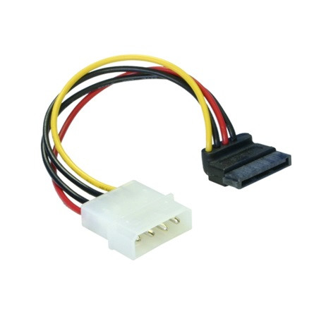 Delock Molex Power 4pin -> SATA Power 15pin M/F tápkábel 0.15m