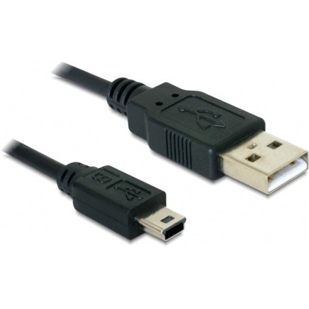 Delock USB-A 2.0 -> USB-B 2.0 mini 5pin M/M adatkábel 1m fekete