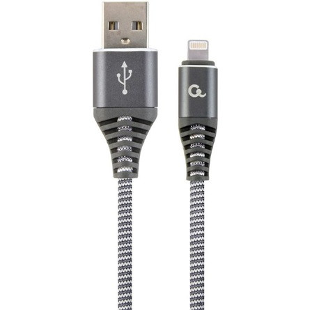 Gembird USB-A 2.0 -> Lightning M/M adatkábel 2m fekete-fehér Premium