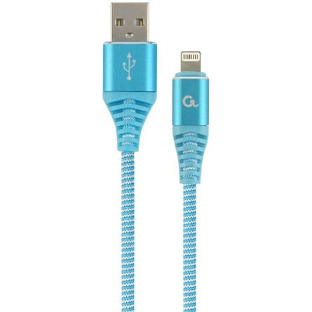 Gembird USB-A 2.0 -> Lightning M/M adatkábel 2m türkiz-fehér Premium