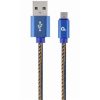 Gembird USB-A 2.0 -> USB-B 2.0 micro M/M adatkábel 1m kék Premium jeans