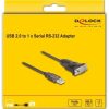 Delock USB-A 2.0 -> Serial RS-232 DB9 M/M adatkábel 1.5m barna