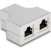 Delock RJ45 CAT5e STP -> 2db RJ45 CAT5e STP F/F splitter fém