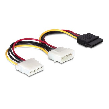 Delock Molex Power 4pin -> SATA Power Molex Power 4pin M/F adapter