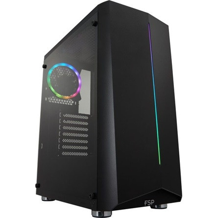 FSP CMT151 táp nélküli ablakos ATX számítógépház fekete RGB