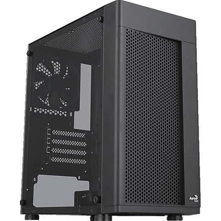 Aerocool Hexform v1 táp nélküli ablakos MT Mini Tower számítógépház fekete TG