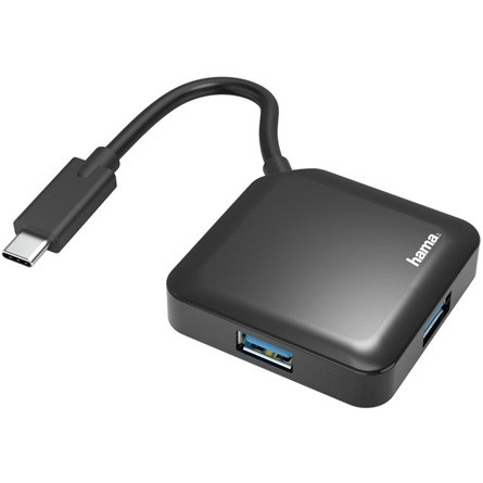 Hama 4-portos USB-C USB3.0 hub fekete