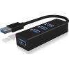 Raidsonic IB-HUB1419-U3 4-portos USB3.0 hub fekete