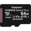 Kingston 64GB Canvas Select Plus Class 10 UHS-1 microSDXC memóriakártya Single Pack