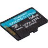 Kingston 64GB Canvas Go! Plus Class10 UHS-I U3 V30 A2 microSDXC memóriakártya Single Pack