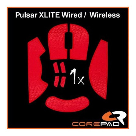 Corepad Mouse Rubber Sticker #722 - Pulsar Xlite Wired/ Wireless gaming Soft Grips piros