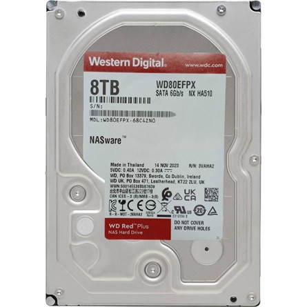 Western Digital Red Plus 8TB 5400rpm 256MB SATA3 3,5" HDD