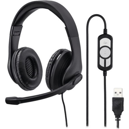 Hama USB-300 fejhallgató headset fekete