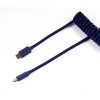 Keychron Coiled Aviator USB-C M/M adatkábel 0.9m kék (+USB-C - USB-A adapter)