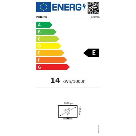 Philips 221V8A 21.5" VA LED monitor fekete