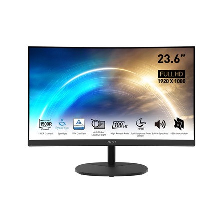 MSI PRO MP2412C Business 23.6" ívelt VA LED monitor fekete 100Hz