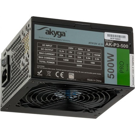 Akyga AK-P3-500 Pro ATX desktop tápegység 500W BOX