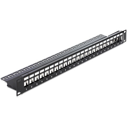 Delock 19" Keystone Patch Panel 24 port fekete