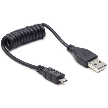 Gembird USB-A 2.0 -> USB-B 2.0 micro M/M adatkábel 0.6m fekete csavart