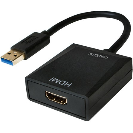 LogiLink USB-A 3.0 -> HDMI M/F adapter 0.15m fekete