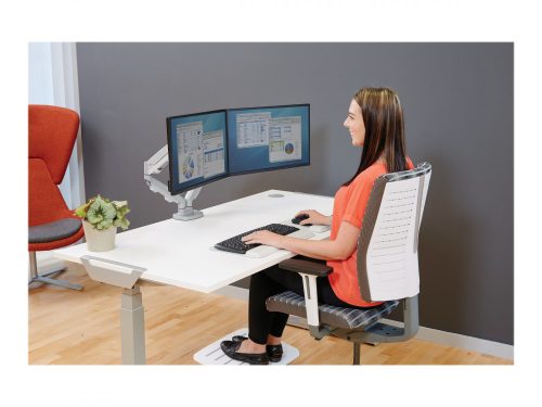 FELLOWES EPPA DUAL MONITOR ARM - SILVER