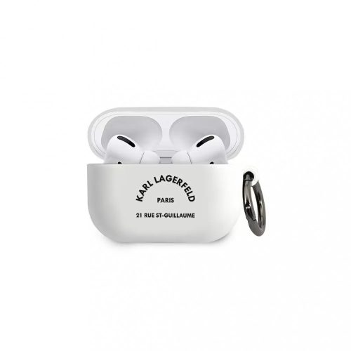 Karl Lagerfeld Apple Airpods Pro szililkon tok, fehér, KLACAPSILRSGWH