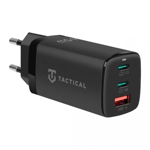 Tactical FlashBang GaN 65W Töltő, USB-A+2*Type-C, FEKETE