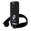 Karl Lagerfeld tok + crossbody strap fekete KLHCP15XSAKCPBK Apple Iphone 15 Pro Max készülékhez