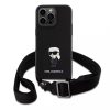 Karl Lagerfeld tok + crossbody strap fekete KLHCP15XSASKNPBK Apple Iphone 15 Pro Max készülékhez