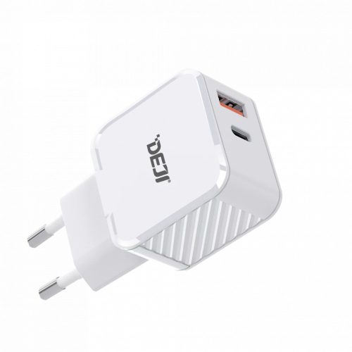 Deji Hálózati Töltő adapter 20W USB-A + Type-C, Fehér