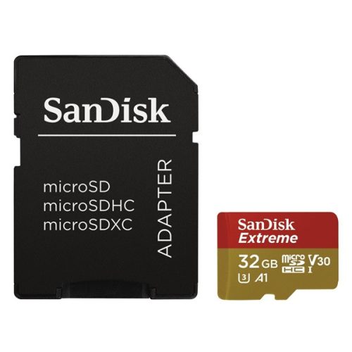 SANDISK 173420, MICROSDHC EXTREME KÁRTYA 32GB, 90MB/sec. CL10, UHS-I, V30, A1