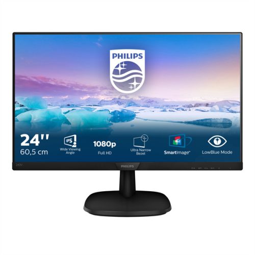 PHILIPS IPS monitor 23.8" 243V7QDAB, 1920x1080, 16:9, 250cd/m2, 4ms, VGA/DVI/HDMI, hangszóró