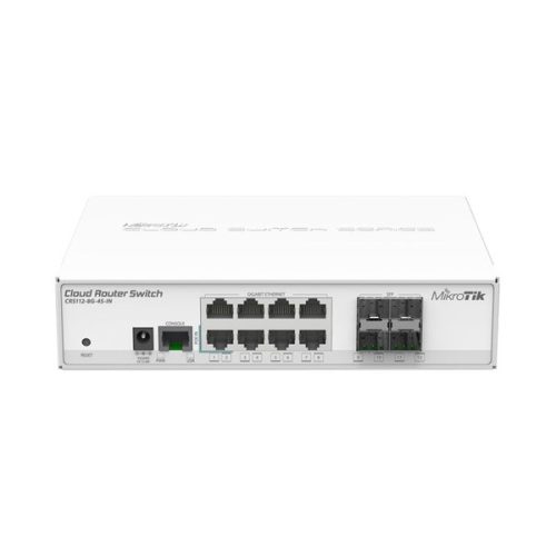 MIKROTIK Cloud Router Switch 8x1000Mbps + 4x1000Mbps SFP, Menedzselhető, Rackes - CRS112-8G-4S-IN