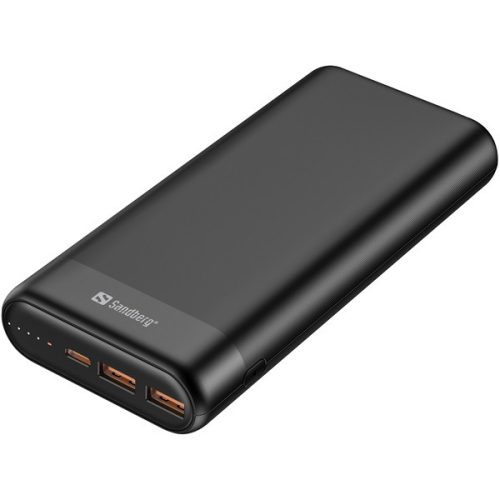 SANDBERG Hordozható akkumulátor, Powerbank 20000 PD65W+2xQC3.0