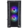 COOLER MASTER Ház Mini Tower ATX MASTERBOX MB311L ARGB + Kontroller + 2db Ventilátor, Tápegység nélkül, Üvegfalú, fekete