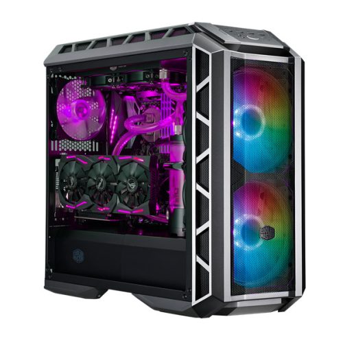 COOLER MASTER Ház Midi ATX MasterCase H500P MESH ARGB, 3db Ventilátorral, Tápegység nélkül, Edzett Üveg, szürke