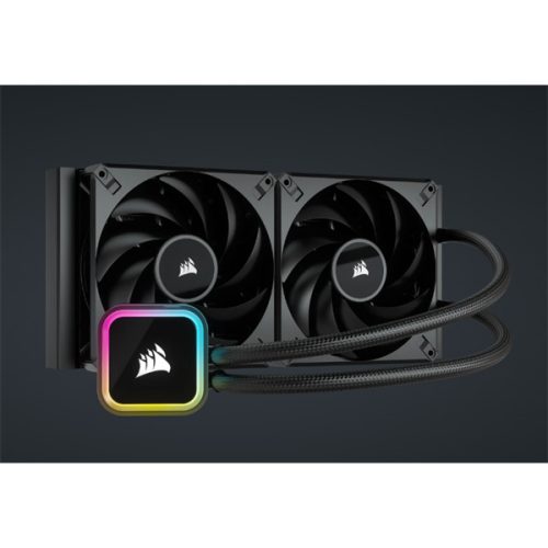 CORSAIR CPU hűtő iCUE H115i RGB ELITE (vízhűtés), 2 Ventilátoros, LGA1700 támogatással, fekete