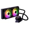 COOLER MASTER CPU hűtő MASTERLIQUID 240L CORE ARGB (vízhűtés), 2 Ventilátoros, LGA1700 támogatással, fekete