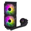 COOLER MASTER CPU hűtő MASTERLIQUID 240L CORE ARGB (vízhűtés), 2 Ventilátoros, LGA1700 támogatással, fekete