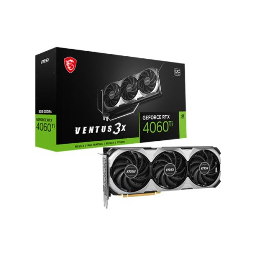 MSI Videokártya PCI-Ex16x nVIDIA RTX 4060 TI VENTUS 3X E 8GB DDR6 OC