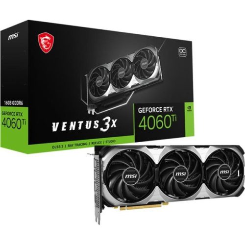 MSI Videokártya PCI-Ex16x nVIDIA RTX 4060 TI VENTUS 3X 16GB DDR6 OC