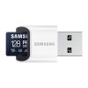 SAMSUNG Memóriakártya, PRO Ultimate microSD with Reader 128GB, Class 10, V30, A2, Grade 3 (U3), R200/W130, +Adapter