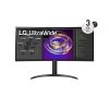 LG Ívelt IPS monitor 34" 34WP85CP-B, 3440x1440, 21:9, 300cd/m2, 5ms, 2xHDMI/DisplayPort/USB-C/2xUSB, hangszóró