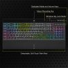 CORSAIR Vezetékes Billentyűzet Gaming, K55 RGB PRO XT, 6 programozható billentyű, Cseppálló, Csuklótámasz, US, fekete