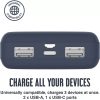 JUICE UNIVERZÁLIS HORDOZHATÓ, ASZTALI AKKUMULÁTOR TÖLTŐ - ECO 3 POWER BANK - 2XUSB +TYPE-C - 10.000 MAH - SÖTÉTKÉK