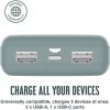 JUICE UNIVERZÁLIS HORDOZHATÓ, ASZTALI AKKUMULÁTOR TÖLTŐ - ECO 3 POWER BANK - 2XUSB +TYPE-C - 10.000 MAH - ÉJFEKETE ZÖLD