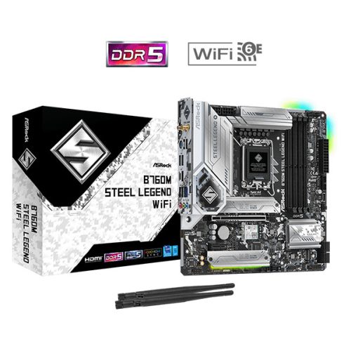 ASROCK Alaplap S1700 B760M STEEL LEGEND WIFI INTEL B760, mATX