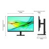 SAMSUNG IPS 100Hz monitor 32" S60UD, 2560x1440, 16:9, 350cd/m2, 5ms, HDMI/DisplayPort/3xUSB/1xUSB-C, Pivot