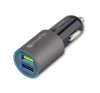 4smarts Rapid autós szivargyújtó gyorstöltő adapter 2xUSB, QC 3.0, 3.1A, 30W matt-szürke